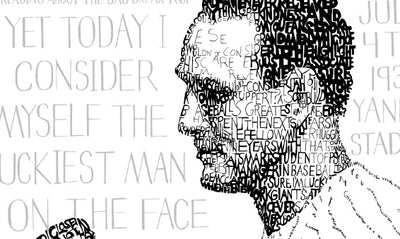 Sports Illustrated: Word Art of Lou Gehrig's 'Luckiest Man' Speech Raising Funds for ALS Charities