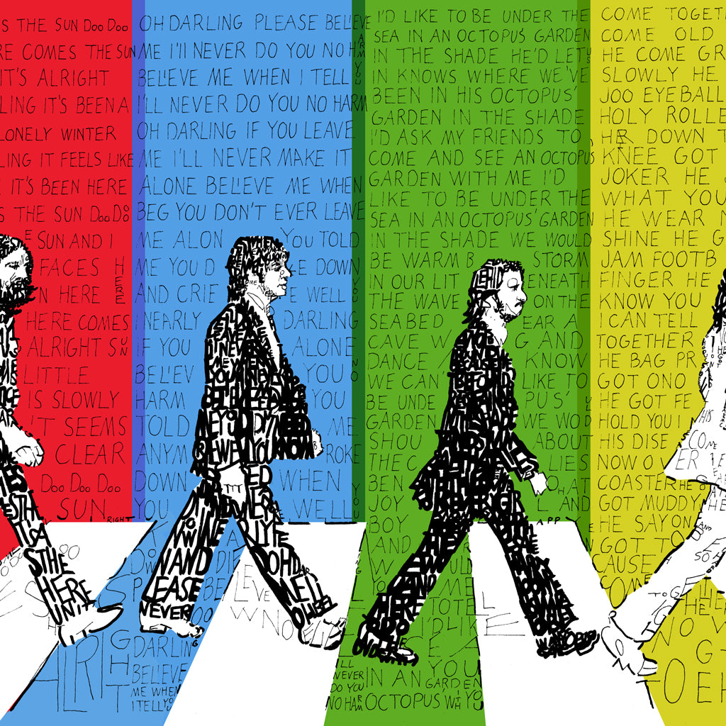 The Beatles Word Art Poster Music Gifts & Decor