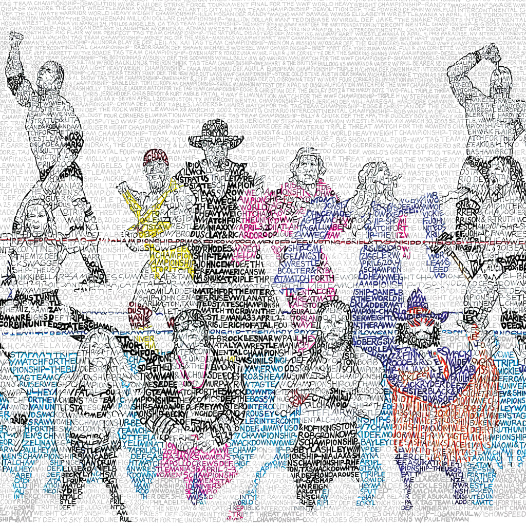 WrestleMania | Wrestling Gifts | Art of Words, image size:1024x1024
