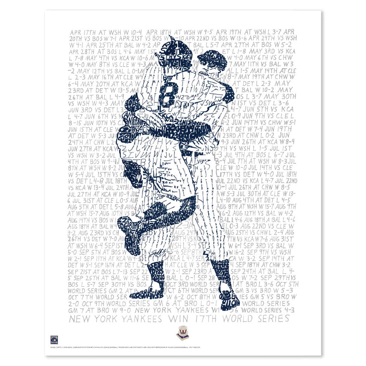 Unframed word art print of Don Larsen and Yogi Berra after 1956 World Series perfect game is among best New York Yankees gifts.