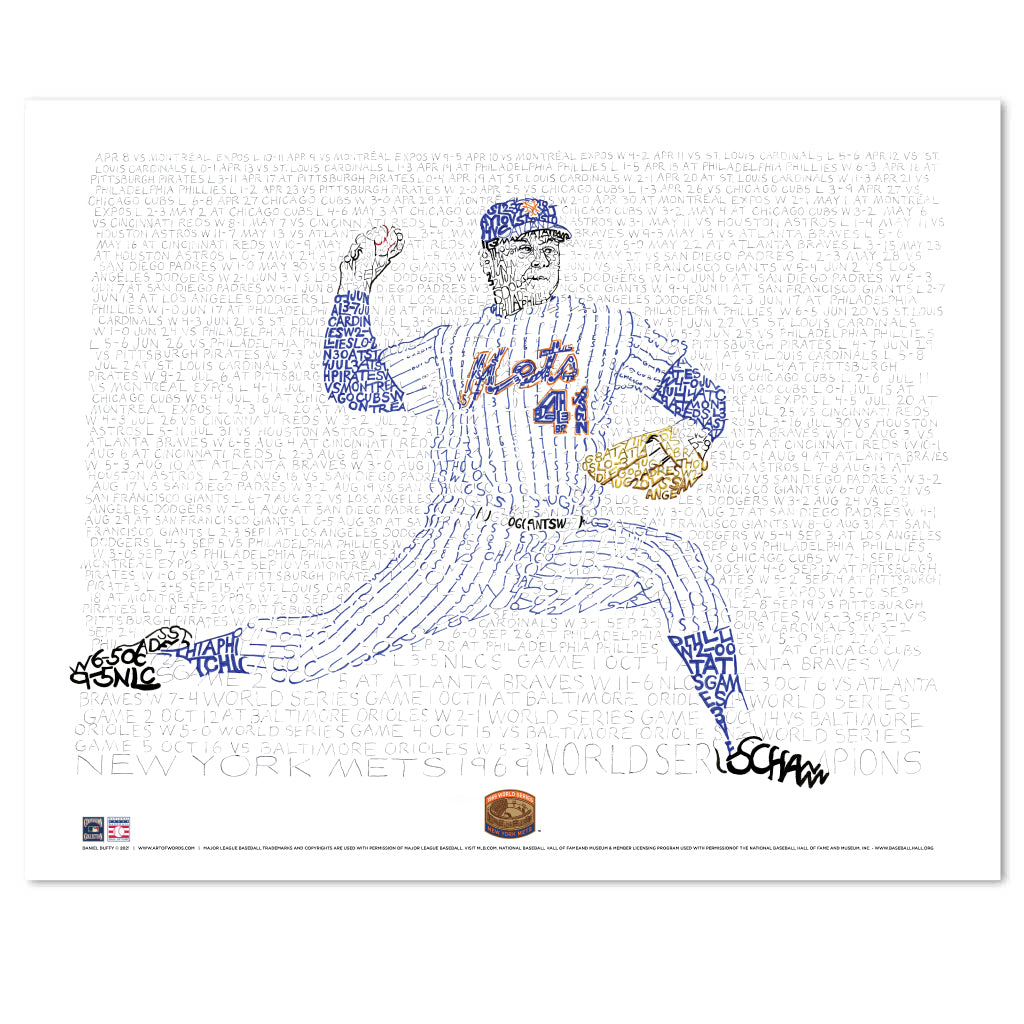 1969 Mets World Series Word Art Poster | New York Gifts & Decor