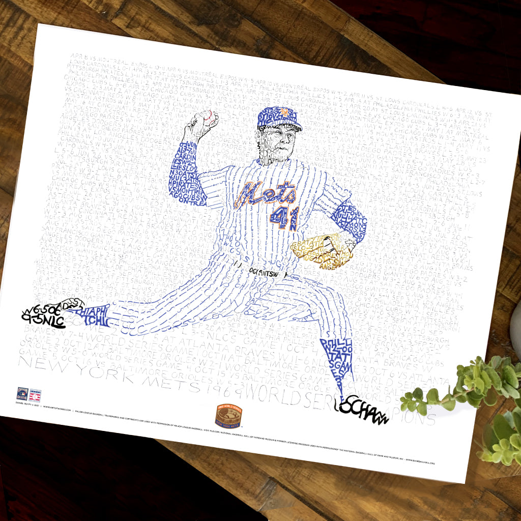 1969 Mets World Series Word Art Poster | New York Gifts & Decor