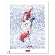 Unframed word art print honoring the Red Sox team who won the world series in 2007, handwritten with every season’s game.