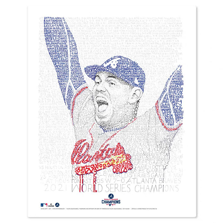 2021 Braves World Series Word Art Poster