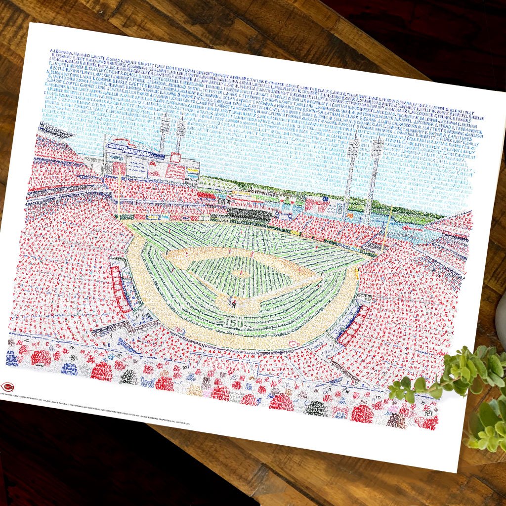 Great American Ball Park Blueprint Art Print - 18x24 Inch Stadium Architecture Drawing