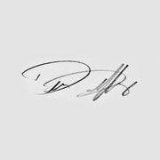 Word artist Dan Duffy’s signature on framed Philadelphia Skyline art made of handwritten words about Philly.