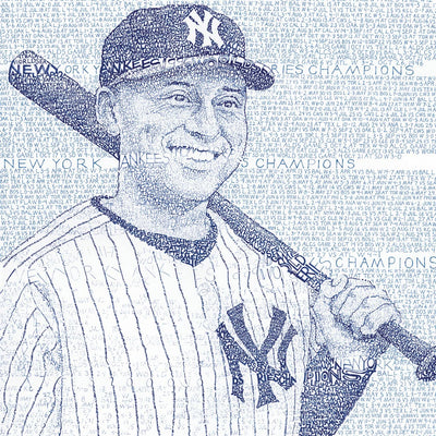 Derek Jeter Hall of Fame Word Art by Daniel Duffy 