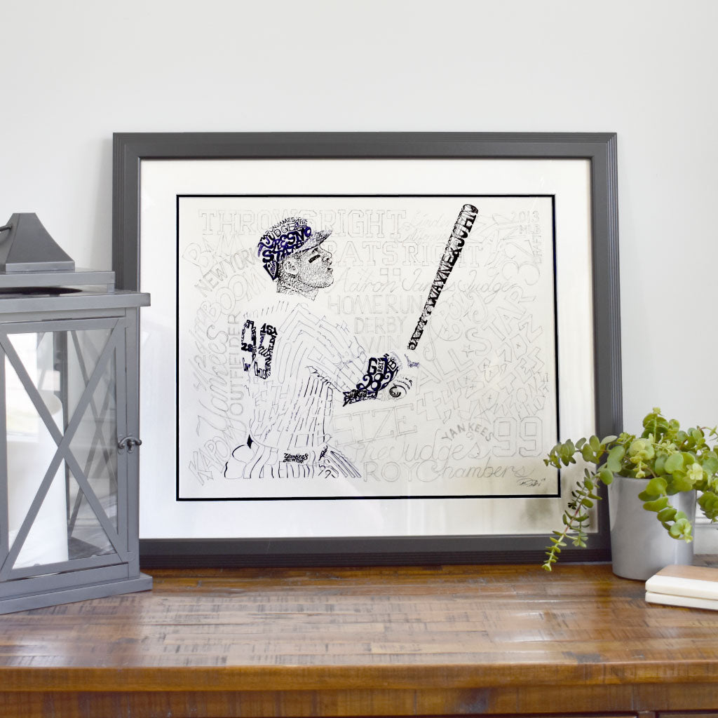 AARON JUDGE watercolor painting art print/poster NEW YORK YANKEES FREE S&H!