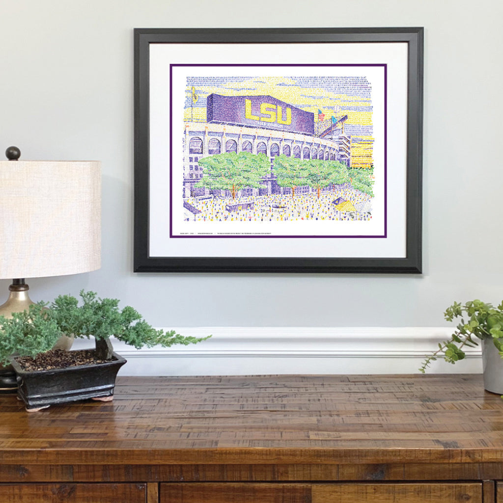 LSU Tiger Stadium Artwork | LSU Wall Decor | Art of Words