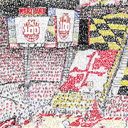 University of Maryland Men’s Basketball Xfinity Center art made with handwritten names of every team player and coach.