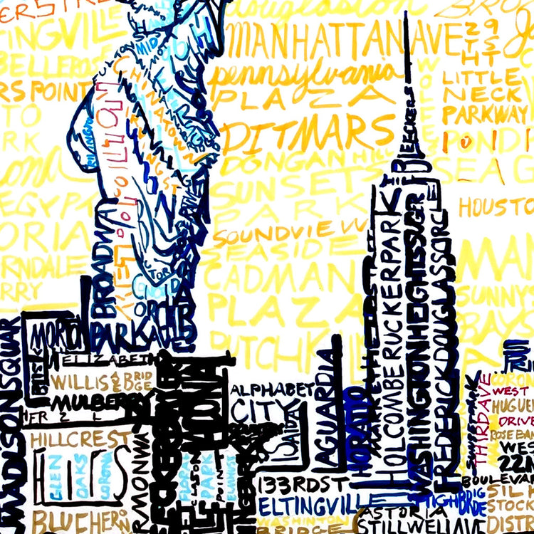New York City Skyline | Framed NYC Wall Art | Art of Words