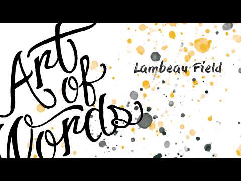 Time-lapse video of Dan Duffy creating word art of Lambeau Field, handwriting names of all Green Bay Packers through 2017.