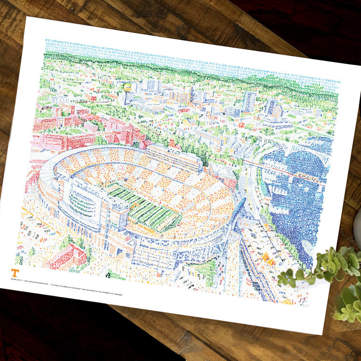 University of Tennessee Neyland Stadium Word Art by Daniel Duffy 