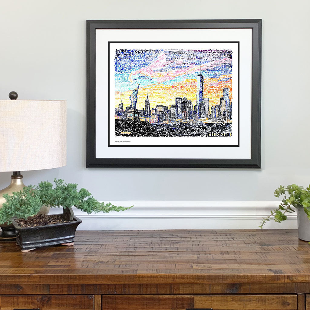 Tableau New York Skyline – Triptyque Toile Encadrée – Prêt à Accrocher