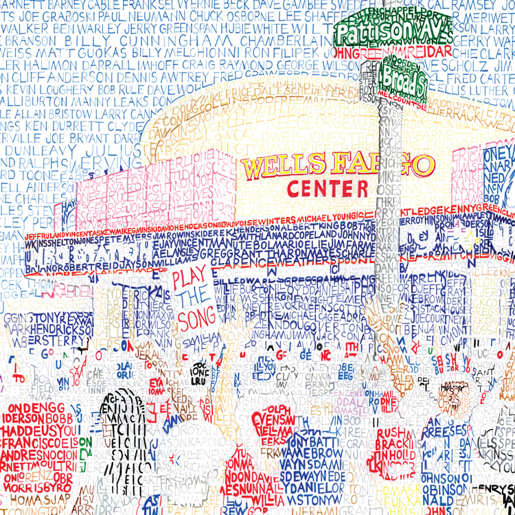 Wells Fargo Center Word Art 76ers Gifts Decor